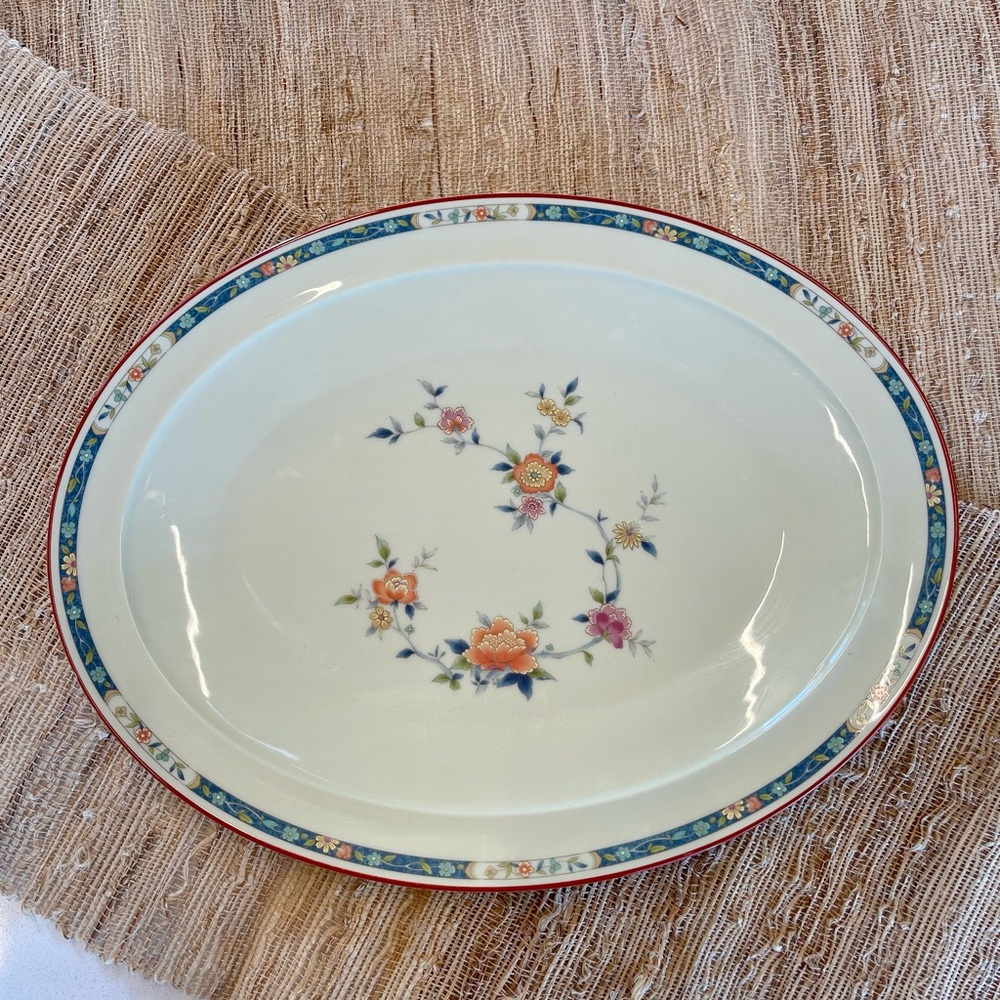 Noritake China Song 8165 floral 16” x 12” Platter Vintage beautiful